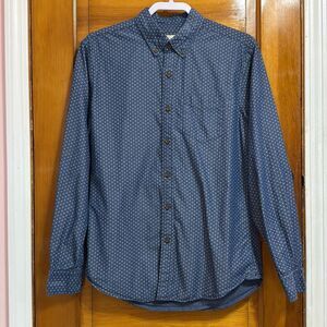 American Eagle Blue White L/S Button Down Shirt Men’s Medium